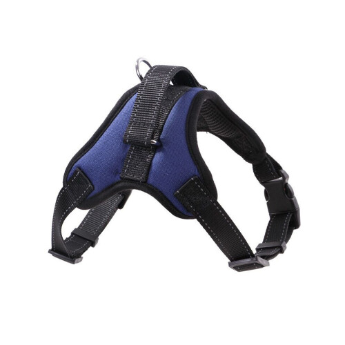 (Azul) Arnés ajustable antitirones para perros y mascotas, chaleco con correa para pasear
