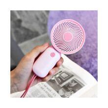 (Pink) Kädessä pidettävä pieni tuuletin USB-lataus Tehokas Breeze-jäähdytys kannettavat muoviterät