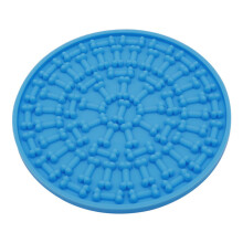(Azul) Tapete para comida para mascotas, mantel individual para perros y gatos, plato para lamer con succión para