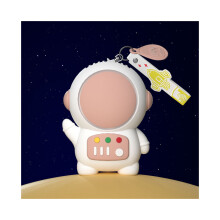 (Vaaleanpunainen) Uusi sarjakuva Astronaut-tuulettimen kaulanauha Kannettava opiskelija Söpö Mini-USb-lataus
