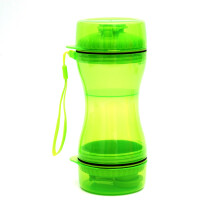 Botella de agua para perros (verde), portátil y a prueba de fugas, dispensador de agua para viajes.