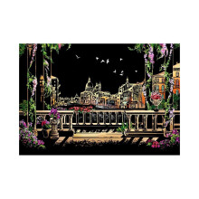 (VeniceWaterCity) Värikäs Magic Scratch Art -maalauspaperi piirustustikkusiveltimellä lasten lelulahja