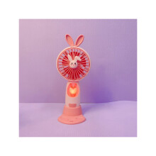 (vaaleanpunainen) Laadukas muovinen USB-sarjakuva Rabbit Handheld Fan Laserkaiverruskuori