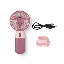 (Vaaleanpunainen) Sarjakuva Mini Handheld Fan Usb Lataus Tehokas Breeze Jäähdytys Kannettava Tyyli