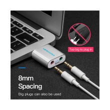 Mini ulkoinen USB-äänikortti USB 3,5 mm kuulokesovittimeen Äänikortti