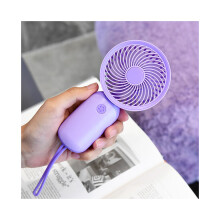 (Violetti) Kädessä pidettävä pieni tuuletin USB-lataus Tehokas Breeze-jäähdytys kannettavat muoviterät