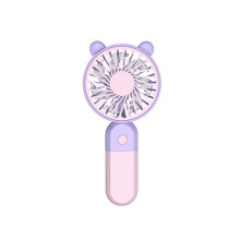(Pink) Cartoon Handheld Pieni tuuletin USB-lataus Pieni tuuletin opiskelijoille Kannettava ulkokäyttöön