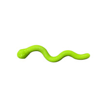 Grüne Haustierschlange aus Gummi, 40 cm – verstecktes Futterleck, bissfestes Kau- und Zähneknirschen-Spielzeug, TPR