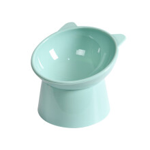 Comedero elevado para gatos con soporte para el cuello, inclinado y patas altas (verde)