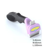 (Pink S) Pet Deshedding Tool Cat Grooming Brush Dog Hair Shedding Remover Abs Material