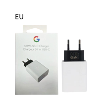 (EU 30 W) Google 30 W PD-Schnellladegerät, USB-C, passend für Pixel 8, 7, 6, 5, UK-EU-Stecker, sicher,