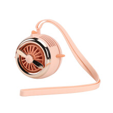 (Pink) Ripustin Leafless Neck Pieni tuuletin USB-latauslentokoneen Tehokas pieni tuuletin