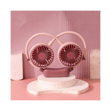 (Pink) Creative Uusi Mini Neck Pieni Tuuletin Taitettava Urheilu Kannettava Tuuletin USB-lataus
