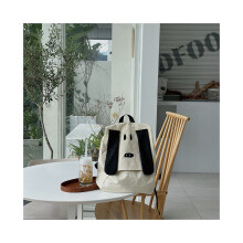 Mochila de lona suave y moderna con diseño de perro, gran capacidad, ideal para la escuela y el juego.