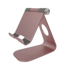 Soporte ajustable para tableta (dorado) para escritorio, compatible con iPad y teléfono móvil.