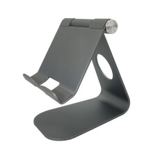 Soporte ajustable para tableta (gris), compatible con iPad.