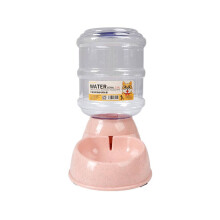(Alimentador de agua rosa) Alimentador automático de agua para mascotas de plástico de gran capacidad para perros