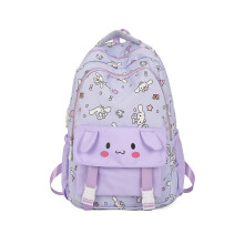Mochila unisex versátil con diseño de perro canela verde (morado), para la escuela y viajes, espaciosa y ligera.
