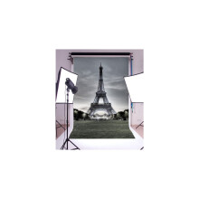(5X7 pies) Torre Eiffel Noche 57 pies Fotografía Fondo Estudio Fondo Vinilo Foto