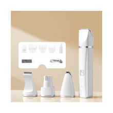 (Blanco) Cortadora de pelo profesional para mascotas, cortadora de pelo grueso, kit de afeitadora eléctrica