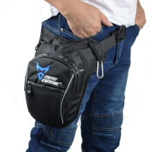(MC-0100 Blau) Wasserdichte Drop-Bein-Tasche, Motorrad-Gepäck, lässige Taille, Gürteltasche, Moto-Sport-Reisen,