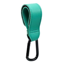 (Grün) 1PC PU Leder Baby Tasche Kinderwagen Haken Drehbare Warenkorb Organizer Metall Kinderwagen Haken