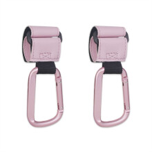(2 Stück rosa) Karabinerhaken für Kinderwagen, Kinderwagenhaken, Mama-Taschen-Aufhängehaken, Fahrradzubehör