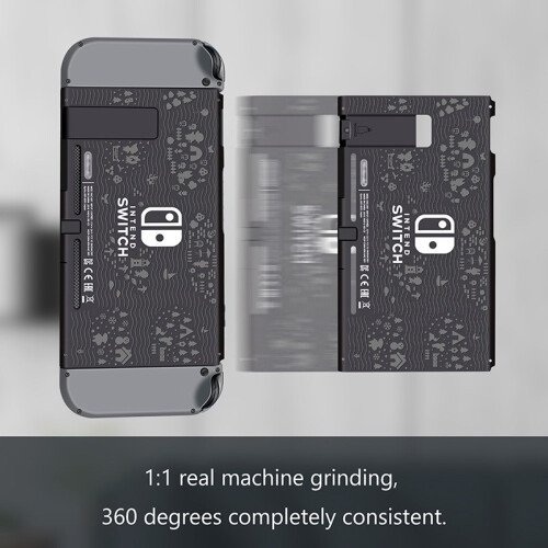 (C)Schwarze hintere hintere Abdeckung Ersatzgehäuse Shell Case Bottom für Nintendo Switch Backplate 2