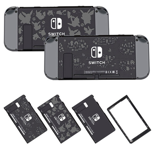 (C)Schwarze hintere hintere Abdeckung Ersatzgehäuse Shell Case Bottom für Nintendo Switch Backplate 1