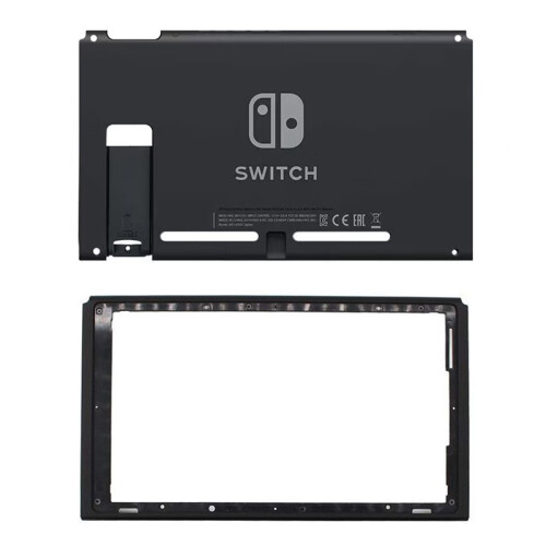 (C)Schwarze hintere hintere Abdeckung Ersatzgehäuse Shell Case Bottom für Nintendo Switch Backplate