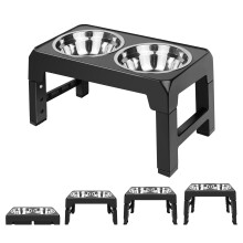 Raised Dog Bowl Stand Height-Adjustable Elevated Feeder with 2x 1200ml Stainless Steel Bowls Non-Slip, No-Spill Design for Small, Medium & Large Dogs