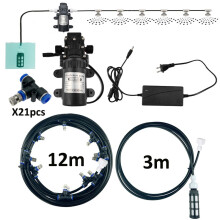 (15 m Kit) Elektrisches Sprühgerät für Pflanzen, Wasservernebler, Garten, Terrasse, Zerstäuber für Blumen,