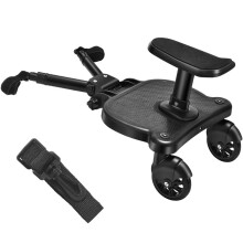 (Schwarz 2 Räder) Universal-Pedaladapter für Kinderwagen, Zweites Kind, Kinderwagen, Hilfsanhänger,