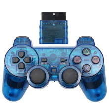 (Blau)Wireless Gamepad für Sony PS2 Controller für Playstation 2 Konsole Joystick Double Vibration Shock
