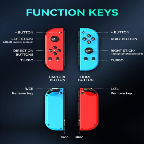 (Durchscheinendes Schwarz) Alle Nintendo Switch-Spielekonsolen, JoyCon Wireless Bluetooth 5.2 Gamepad 2