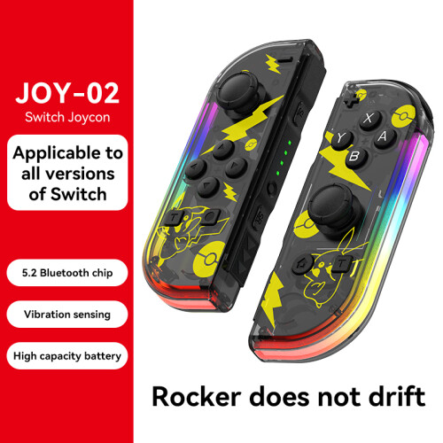 (Durchscheinendes Schwarz) Alle Nintendo Switch-Spielekonsolen, JoyCon Wireless Bluetooth 5.2 Gamepad