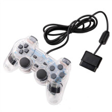 (Weiß) Für PS2 Wired Game Controller Gamepad Double Vibration Clear Controller Gamepad Joypad für Sony