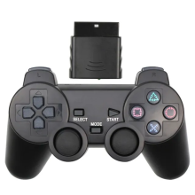 (Schwarz)Wireless Gamepad für Sony PS2 Controller für Playstation 2 Konsole Joystick 2,4 G Double Vibration