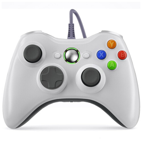 (Weiß)Xbox 360 Controller USB Kabelfernbedienung Gamepad PC Gaming Steuerung Windows 7/8/10/11 Joystick