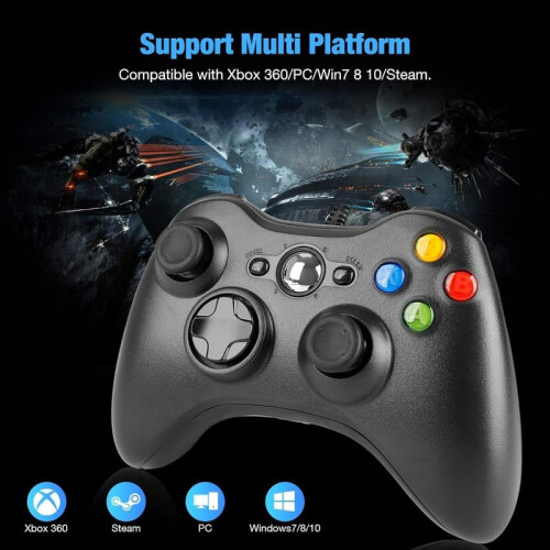 (Weiß)Xbox 360 Controller USB Kabelfernbedienung Gamepad PC Gaming Steuerung Windows 7/8/10/11 Joystick 2