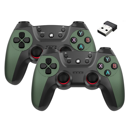 (Grün) BOYHOM Wireless Doppel-Game-Controller für Linux/Android-Telefon für Game Box Game Stick PC Smart