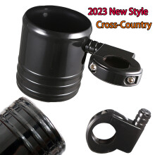 (Cross-Country Schwarz) Chrom verstellbarer Getränkehalter für Harley Touring Street Glide ATV Universale