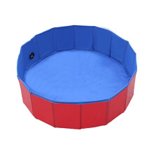 (Rojo, 80 x 20 cm/31,49 x 7,87 pulgadas) Bañera portátil para mascotas, piscina para perros, bañera plegable para