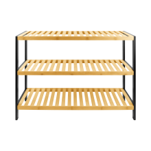 3-layer natural bamboo shoe rack and designed with a powerful vertical shelf organizer,for corridors, bedrooms, bathrooms, hallways, and small spaces
