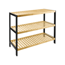 3 Tier Natural Bamboo Wooden Shoe Rack Bench Organiser Storage Shelf is easy to assemble