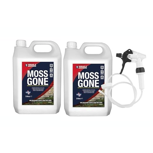 Spear & Jackson Moss Gone Moss killer 2 x 5 Litre with long hose trigger