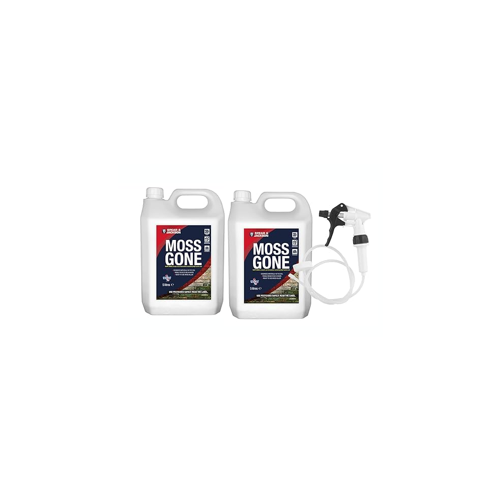 Moss Gone Moss killer 2 x 5 Litre with long hose trigger