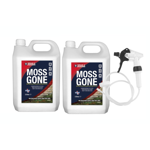 Spear & Jackson Moss Gone Moss killer 2 x 5 Litre with long hose trigger 2