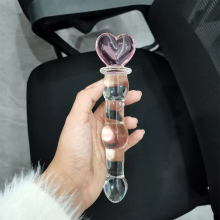 21cm Crystal Glass Dildo - Anal Butt Plug & G-Spot Clit Massager Toy