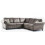 Furniture 786 (Charcoal) Oakland Suede Leather 2c2 Corner Sofa 1